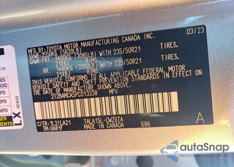 2023 Lexus Rx 350 Base из США, поврежденный, VIN 2T2BAMCA5PC013338